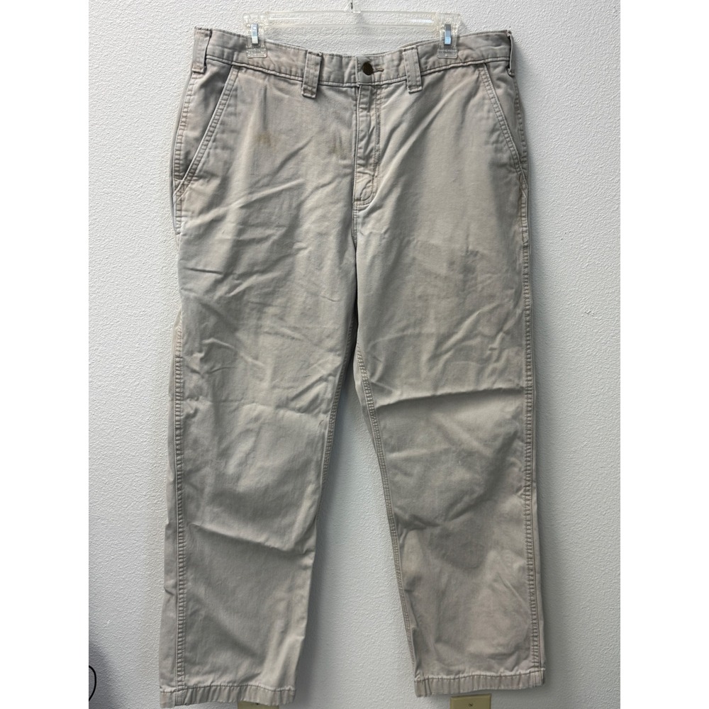 Carhartt‎ Mens Relaxed Fit Canvas Work Pants Beige Size 36x30 Utility